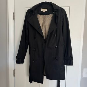 Michael Kors classic black trench coat size M